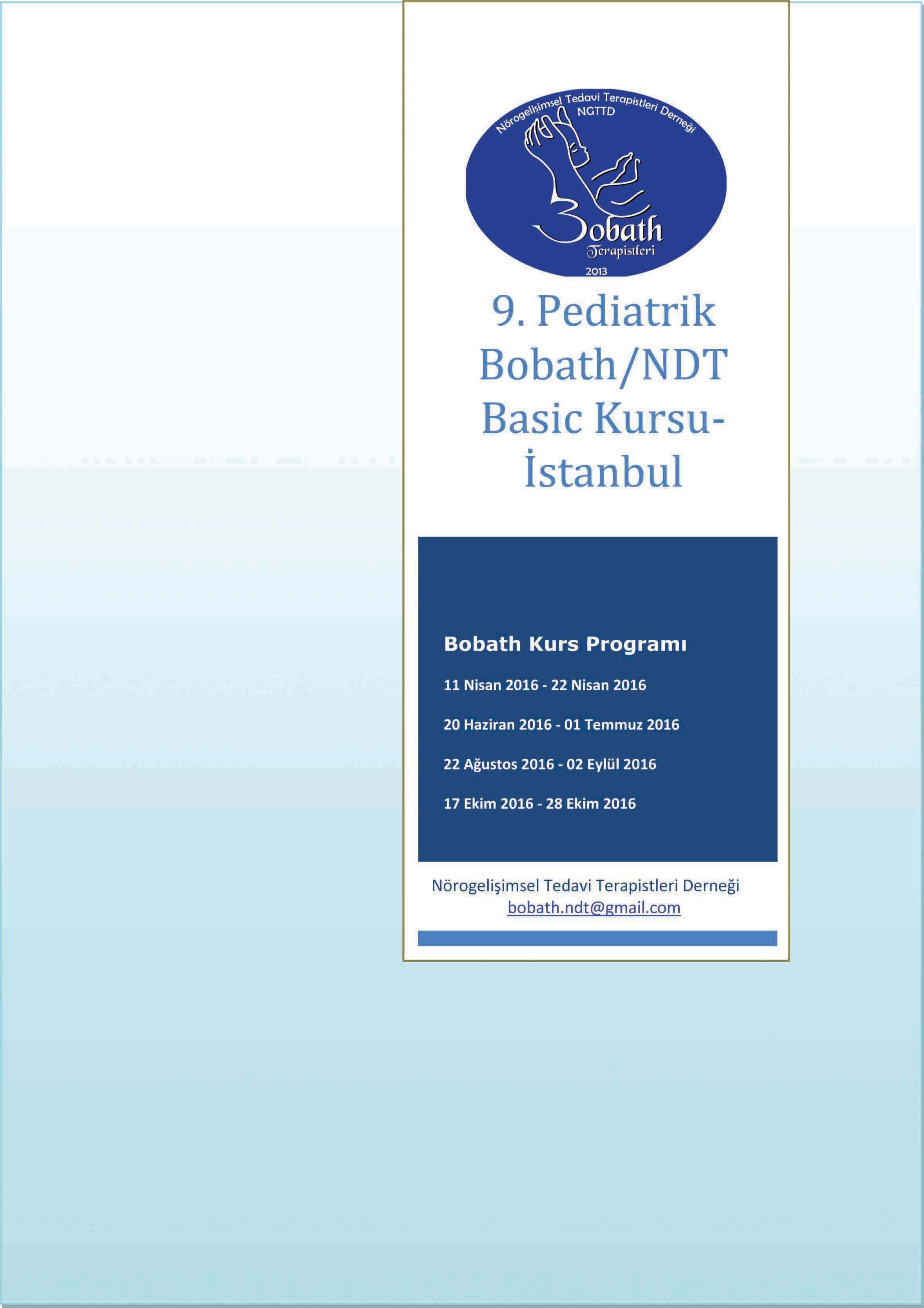 9. Pediatrik Bobath/NDT Basic Kursu